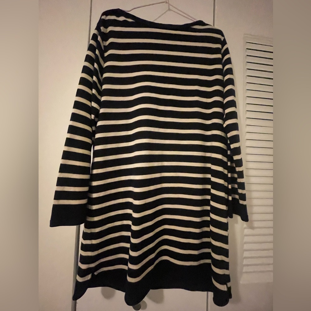 Marc Cain Black and Tan Striped Dress
